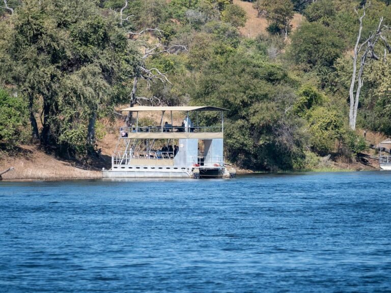 Safari boat on the Chobe River near Kasane