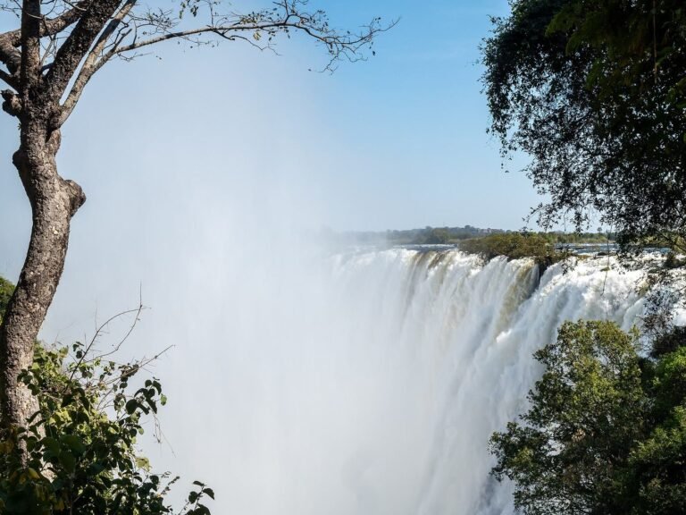 The lip of Victoria Falls at Livingstone Island on the Zambian side