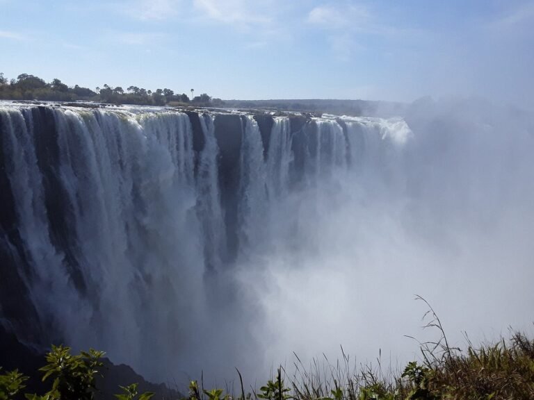 The Main Falls at Victoria Falls seen from the Zimbabwe side